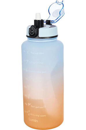 Lumin Flask Su Matarası 1,5 Litre Motivasyon Matarası Bpa Free Su Şişesi Suluk Water Bottle
