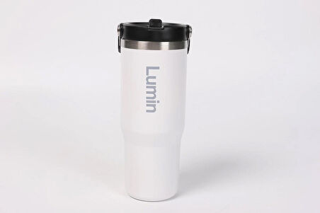 Lumin Flask Pipetli Sporcu Termos Beyaz