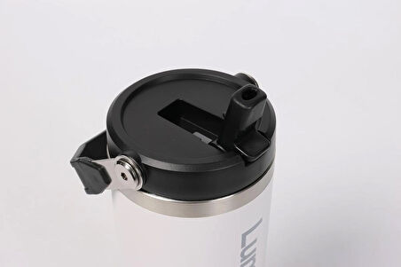 Lumin Flask Pipetli Sporcu Termos Beyaz