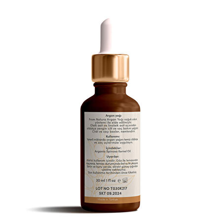 From Natura Soğuk Sıkım Argan Yağı 30 ml