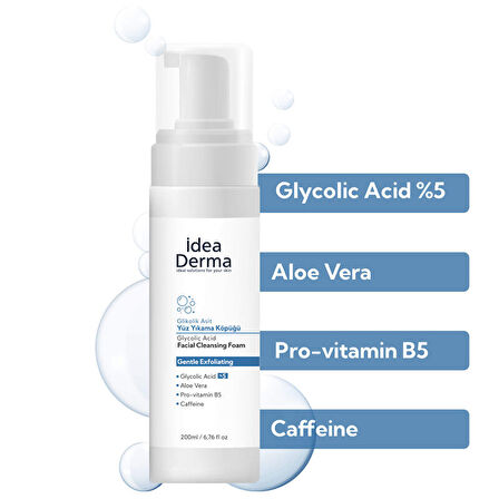 İdea Derma Glikolik Asit Yüz Yıkama Köpüğü 200 ml
