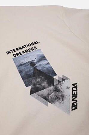 OVERSIZED FIT DREAMER ERKEK TSHIRT EKRU 