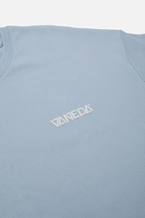 OVERSIZED FIT VANEDA LOGO BASIC TSHIRT MAVI 