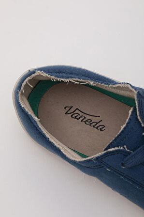 1383 V-BAREFOOT COMFORT KETEN ERKEK AYAKKABI INDIGO MAVI 
