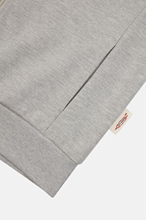 Urbanwild Hoodie Fermuarlı Gri Melanj 