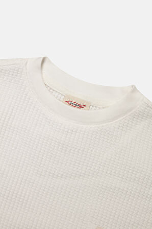Urbanwild Uzun Kollu Waffle Tshirt Beyaz 