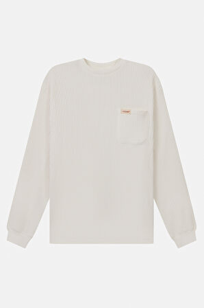 Urbanwild Uzun Kollu Waffle Tshirt Beyaz 