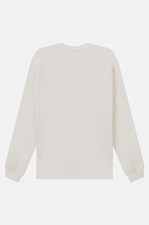 Urbanwild Uzun Kollu Waffle Tshirt Beyaz 