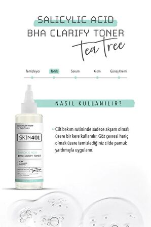 Skin401 Salisilik Asit BHA Arındırıcı, Gözenek Sıkılaştırıcı Siyah Nokta Karşıtı Tonik 200ml
