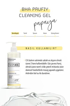 Skin401 BHA Arındırıcı Siyah Nokta Karşıtı Yüz Temizleme Jeli 200ml