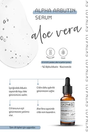 Skin401 Arbutin %2 Cilt Tonu Eşitleyici Leke Karşıtı Serum 30ml