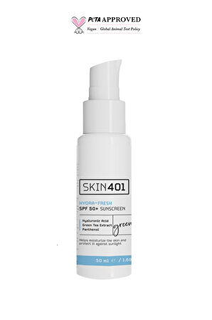 Skin401 Spf 50 Nemlendirici & Tazeleyici (GREEN TEA HYDRA FRESH) Güneş Kremi 50 ml