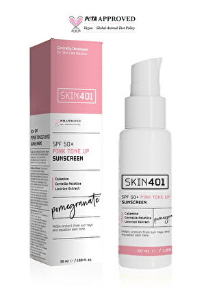 Skin401 Spf50 Pembe Ton Eşitleyici (PİNK TONE UP) Güneş Kremi 50 ml