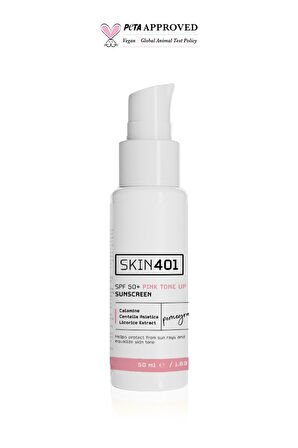 Skin401 Spf50 Pembe Ton Eşitleyici (PİNK TONE UP) Güneş Kremi 50 ml