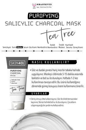 Skin401 Arındırıcı Salisilik Asit, Sülfür & Kömür Maskesi 75ml (100gr)