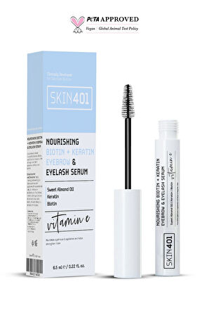 Skin401 Biotin & Keratin Dolgunlaştırıcı Besleyici Uzatıcı Kaş & Kirpik Serumu 6.5ml