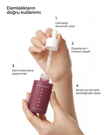 Retinol Lift Serum-Kırışıklık Karşıtı %0.3 Retinol ve Peptit İçeren, Leke ve Yaşlanma Karşıtı Gece Bakım Serumu-30 ML