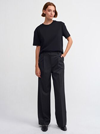 Dekoratif Dikişli Bsiklet Yaka Tshirt 