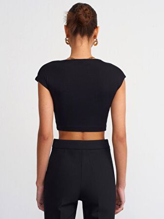 Dilvin Kadın Pamuk ve Modal Karışımlı Crop Top T-shirt - 30528