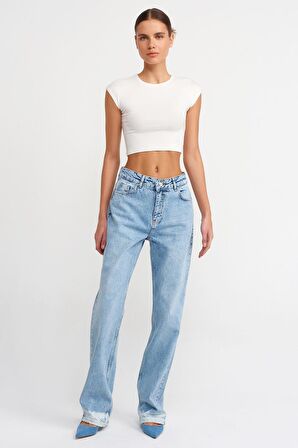 Dilvin 30528 Pamuk ve Modal Karışımlı Crop Top 