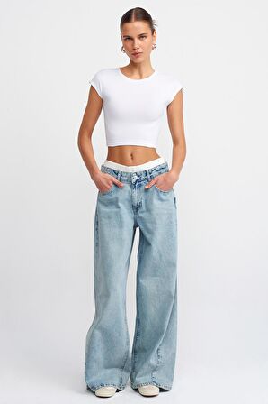 Dilvin 30528 Pamuk ve Modal Karışımlı Crop Top 