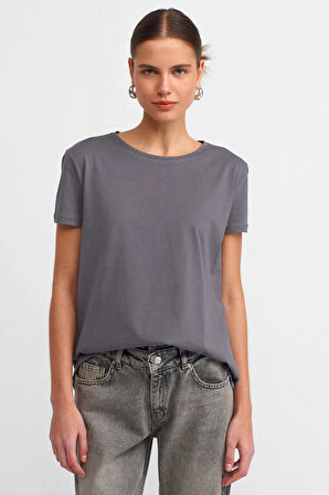 Dilvin Kadın Bisiklet Yaka Basic T-shirt - 3471