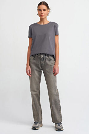 Dilvin Kadın Bisiklet Yaka Basic T-shirt - 3471