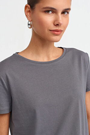 Dilvin Kadın Bisiklet Yaka Basic T-shirt - 3471