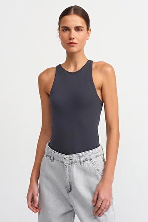 Dilvin Halter Yaka T-shirt Antrasit