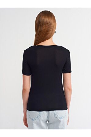 Dilvin Kadın Kısa Kollu Basic T-shirt - 30903