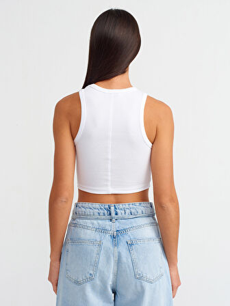 20819 DİLVİN KALP NAKIŞLI CROP TOP