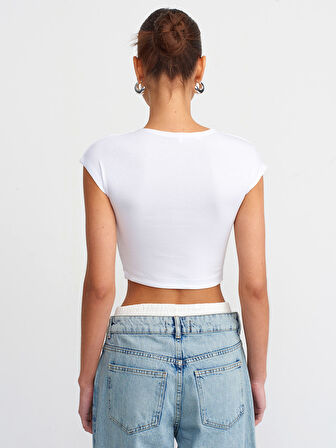 30528 DİLVİN CROP TOP PAMUK VE MODAL KARIŞIMLI