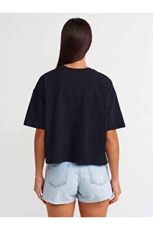 Dilvin Kadın Kısa Kollu Pamuklu Oversize T-shirt - 31017
