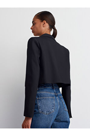 60742 DİLVİN KRUVAZE DÜĞMELİ CROP BLAZER CEKET