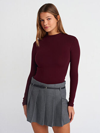 31433 DİLVİN YARIM BALIKÇI YAKA TOP