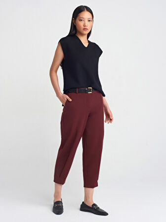 71590 DİLVİN KEMERLİ CROP PANTOLON