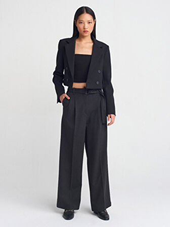 71591 DİLVİN KEMERLİ GENİŞ PANTOLON