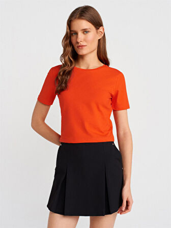 31655 DİLVİN BİSİKLET YAKA CROP TOP