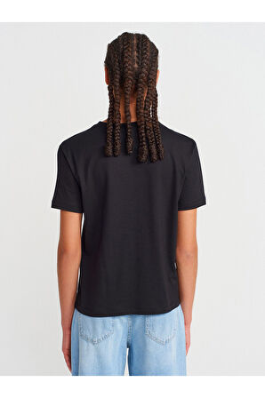Dilvin Kadın Basic Düz Siyah Bisiklet Yaka T-shirt- 31791