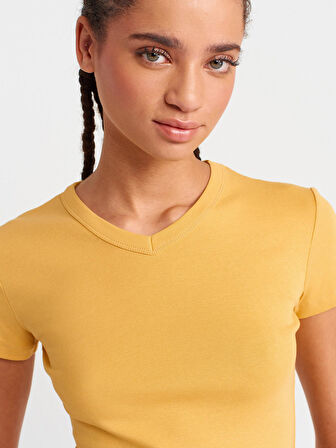31673 DİLVİN V YAKA T-SHIRT