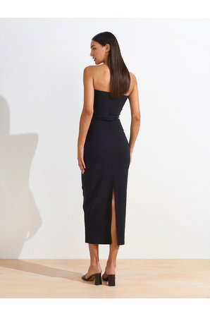 91368 Straplez Midi Elbise