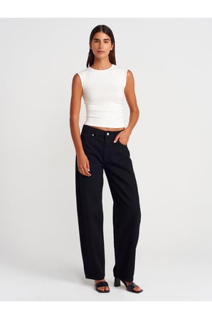 21054 Büzgülü Basic T-Shirt
