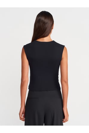 21054 Büzgülü Basic T-Shirt