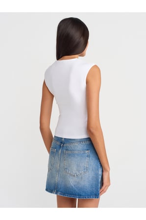 21054 Büzgülü Basic T-Shirt