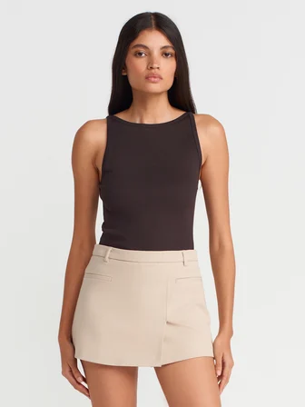 21048 DİLVİN HALTER YAKA TOP T-SHIRT