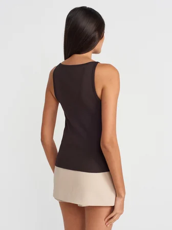 21048 DİLVİN HALTER YAKA TOP T-SHIRT