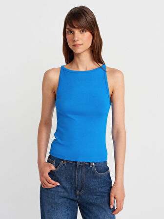 21048 DİLVİN HALTER YAKA TOP T-SHIRT