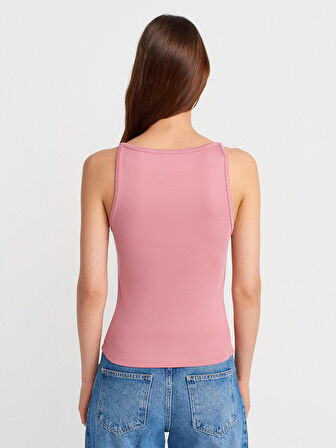 21048 DİLVİN HALTER YAKA TOP T-SHIRT