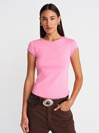 31779 DİLVİN BİSİKLET YAKA BASİC T-SHIRT
