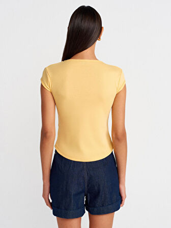 31779 DİLVİN BİSİKLET YAKA BASİC T-SHIRT